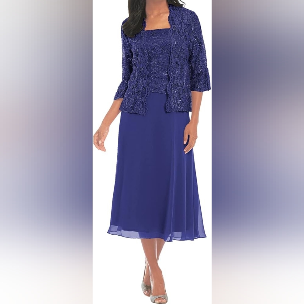 Mother of The Bride Dresses Chiffon Lace Wedding Guest Dress for Women Formal